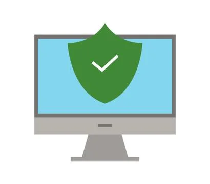 Computer security icon on white background Stock Illustration
