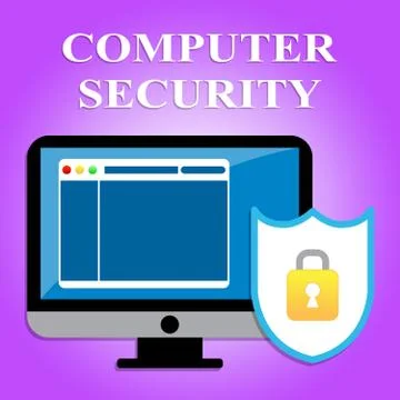  Computer Security Indicating Pc Encryption And Online Stock Illustration