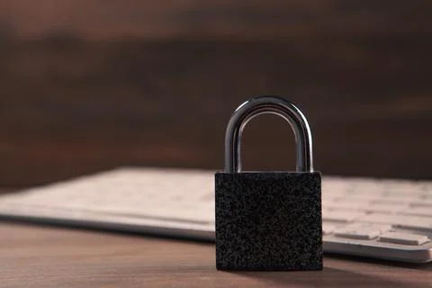 Computer security lock reliable protection Stock Photos