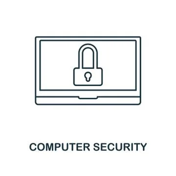 Computer Security outline icon. Simple design from web development icon Stock Illustration