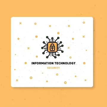 Computer Security Post and Icons Stockillustratie