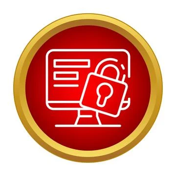 Computer security protecting digital data with padlock icon Illustrazione stock