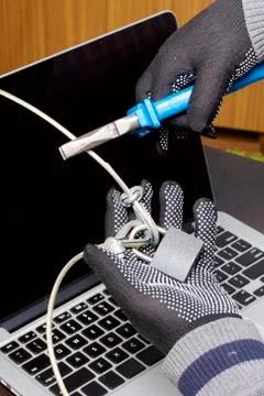 Computer security. Protection of access to data. Foto stock