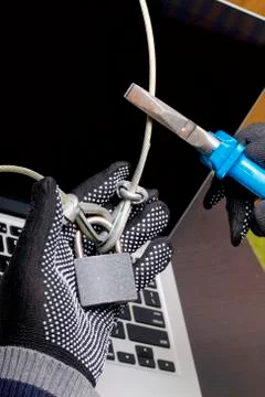 Computer security. Protection of access to data. Foto stock