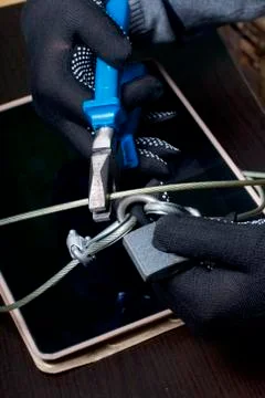 Computer security. Protection of access to data. Foto stock