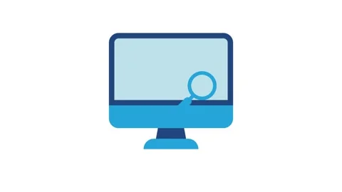 Computer security scan with magnify glass animation isolated on white background 動画素材 335772749