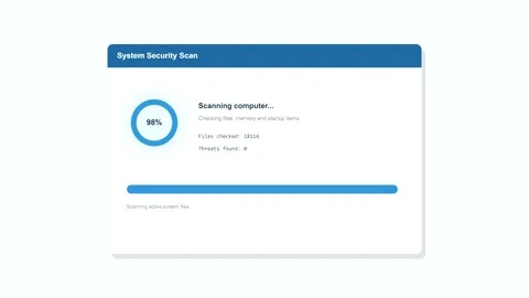 Computer security scan progress bar animation stock footage Stock Footage 347391171