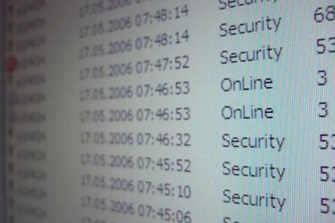 Computer security: security log of a computer Stock Photos