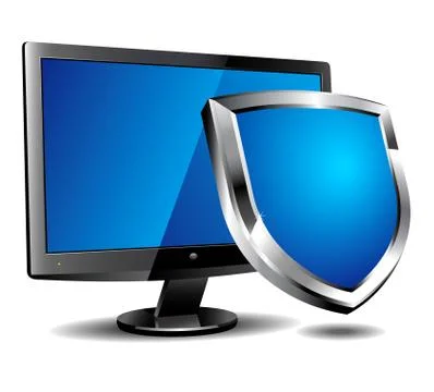 Computer security shield Stock Illustration