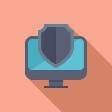 Computer security shield protecting user data and privacy online Illustrazione stock