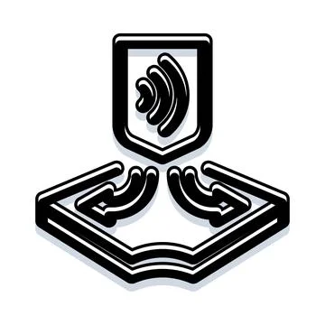 Computer security shield protecting wireless signal transmission Stockillustratie