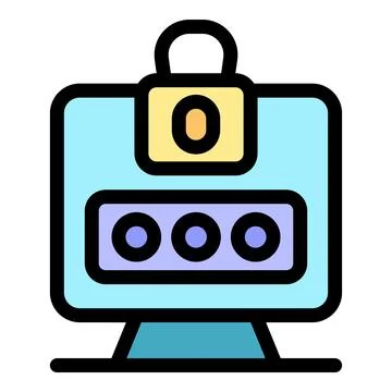 Computer security showing password and padlock protecting information Stock Illustration