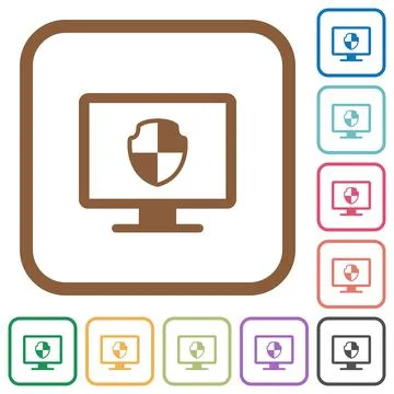 Computer security simple icons Stock Illustration