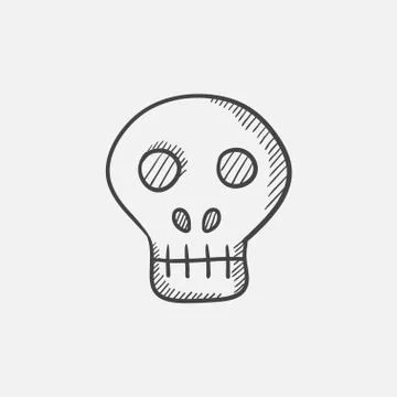 Computer security sketch icon 库存插图