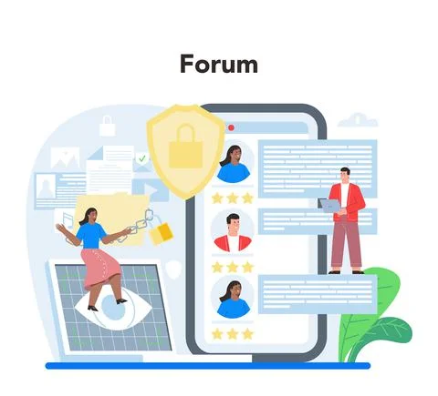Computer security specialist online service or platform. Idea of digital Stock Illustration
