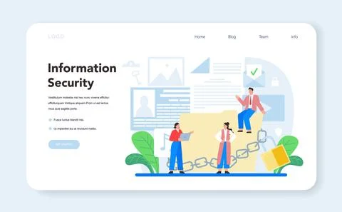 Computer security specialist web banner or landing page. Idea of digital Stock Illustration