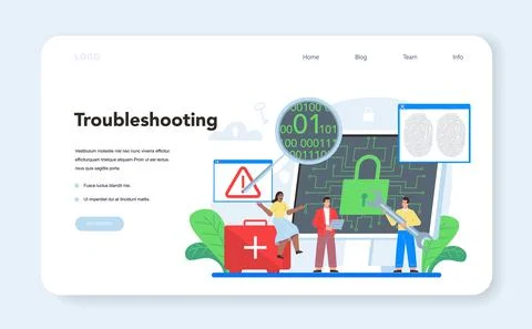 Computer security specialist web banner or landing page. Idea of digital Stock Illustration