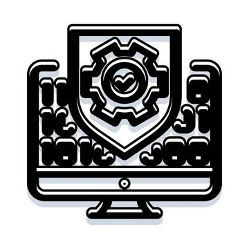 Computer security system with data protection shield Stock Illustration
