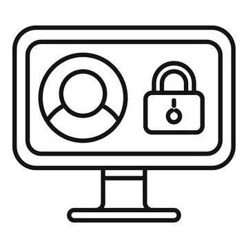 Computer security system displaying user account being locked Stock Illustration