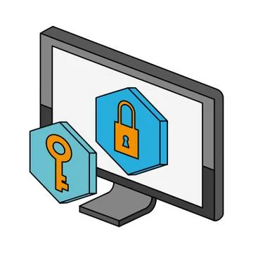Computer security system Stock Illustration