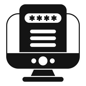 Computer security system with password protection showing login form Illustrazione stock