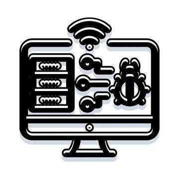 Computer security system protecting data from malware Stockillustratie