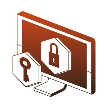 Computer security system red lines 스톡 일러스트