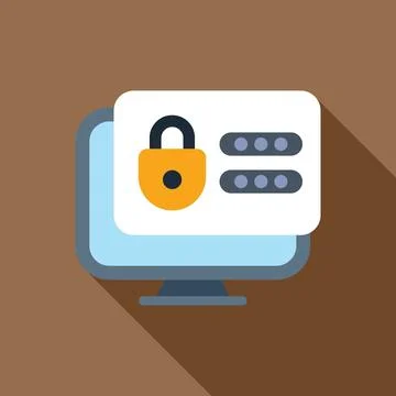 Computer security system showing password being entered Stock Illustration