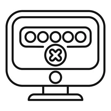 Computer security system showing password protected access with error message Stock Illustration