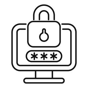Computer security system showing password protection with padlock イラスト素材