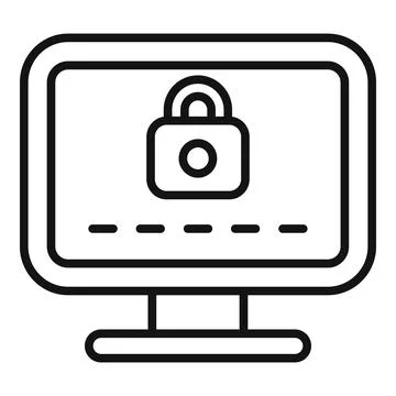 Computer security system showing password protection concept Stock Illustration