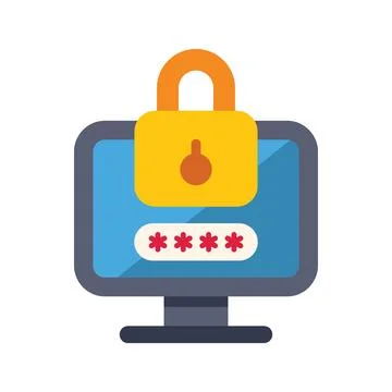 Computer security system showing password protected screen Stock Illustration