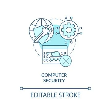 Computer security turquoise concept icon Stock Illustration