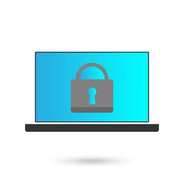 Computer security vector illustration with padlock Ilustración de archivo
