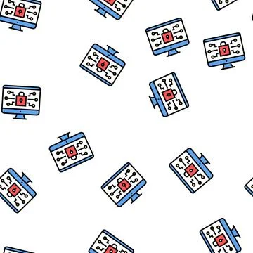 Computer security vector seamless pattern Illustrazione stock