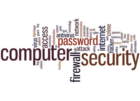 Computer security, word cloud concept Stock Illustration