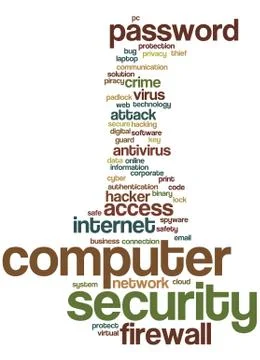 Computer security, word cloud concept Illustrazione stock