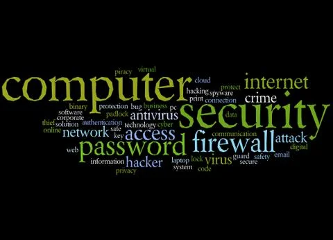 Computer security, word cloud concept 스톡 일러스트
