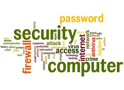Computer security, word cloud concept Stock Illustration