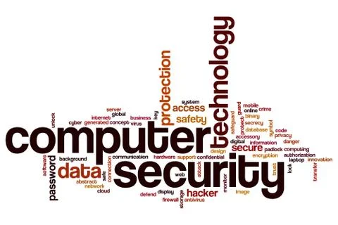 Computer security word cloud Illustrazione stock