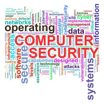 Computer security word tags Stock Illustration