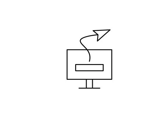 Computer, send, message icon. Simple line, outline vector of information tran Stock-Illustration