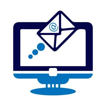 Computer, send, receive, mail, envelope, computer send receive email icon Stock Illustration