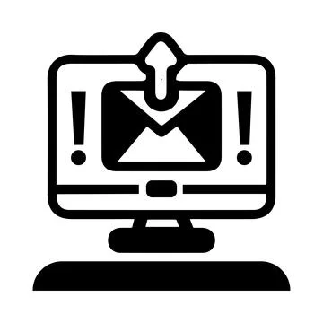 Computer, send, receive, mail, envelope, computer send receive email icon Stock Illustration