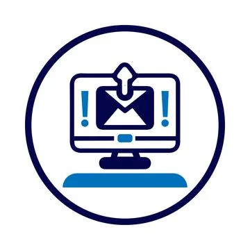 Computer, send, receive, mail, envelope, computer send receive email icon Stock Illustration