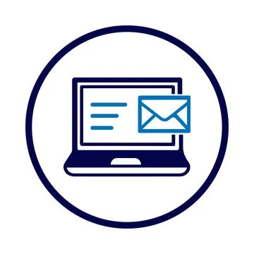 Computer, send, receive, mail, envelope, computer send receive email icon Stock Illustration