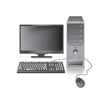 Computer separated from the white background, Vector illustration Stock Illustration