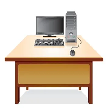 Computer separated from the white background, Vector illustration Stock Illustration