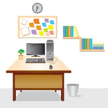 Computer separated from the white background, Vector illustration Stock Illustration