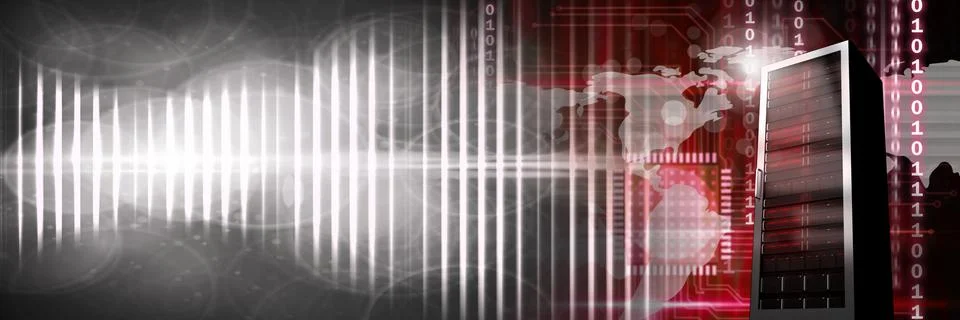 Computer server and technology information interface transition 스톡 일러스트